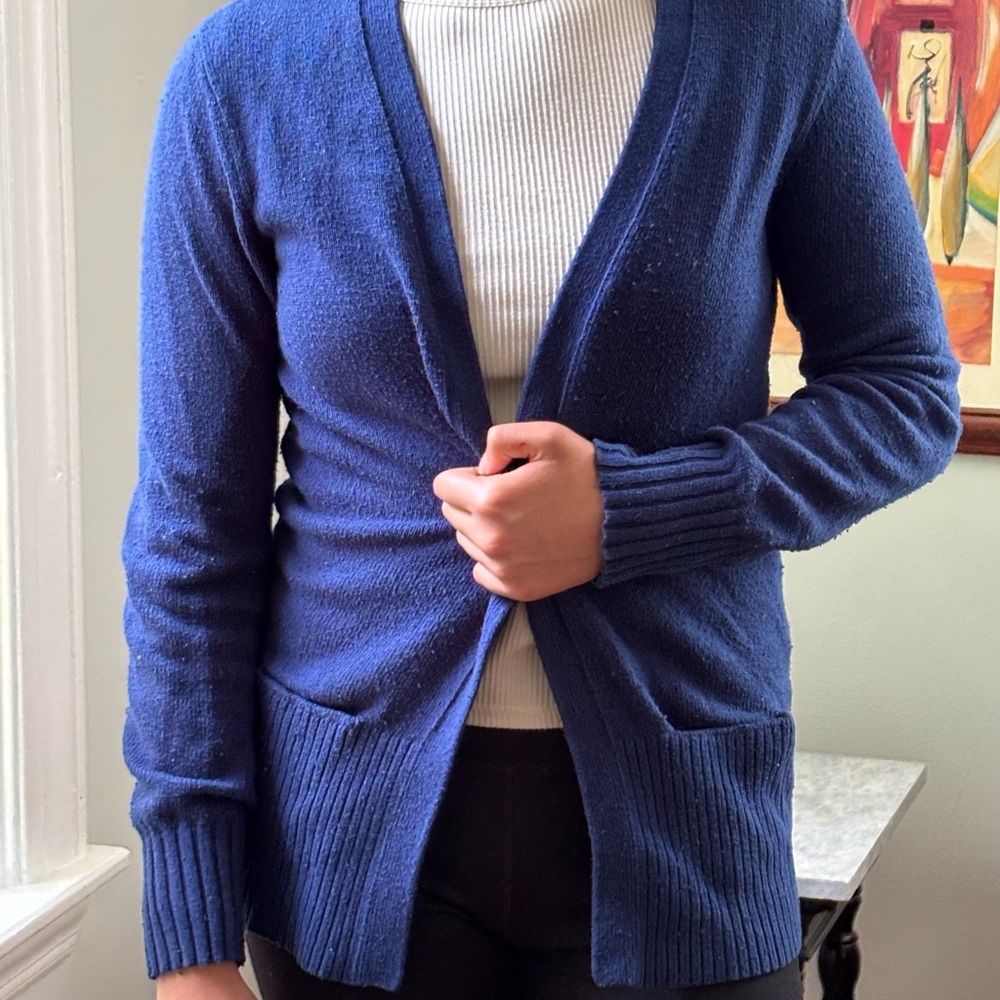 Lands' End Navy Knit Sweater